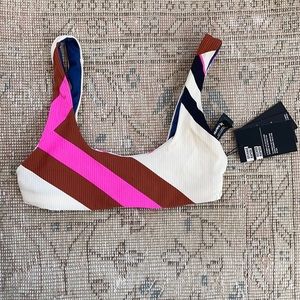 Hurley QD Maritime bikini top pink, cream and rust